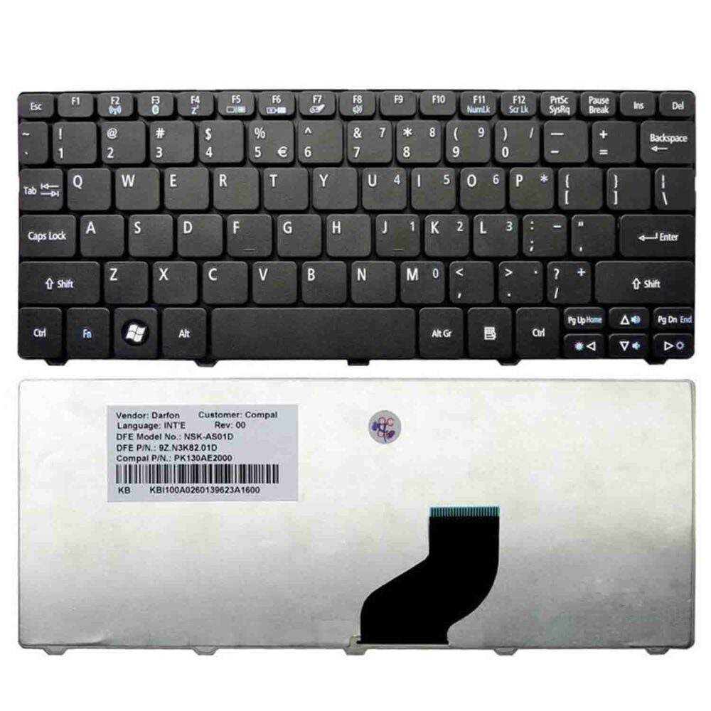 Keyboard Acer Aspire One D255 US Black Frame Without Backlit - Image 3