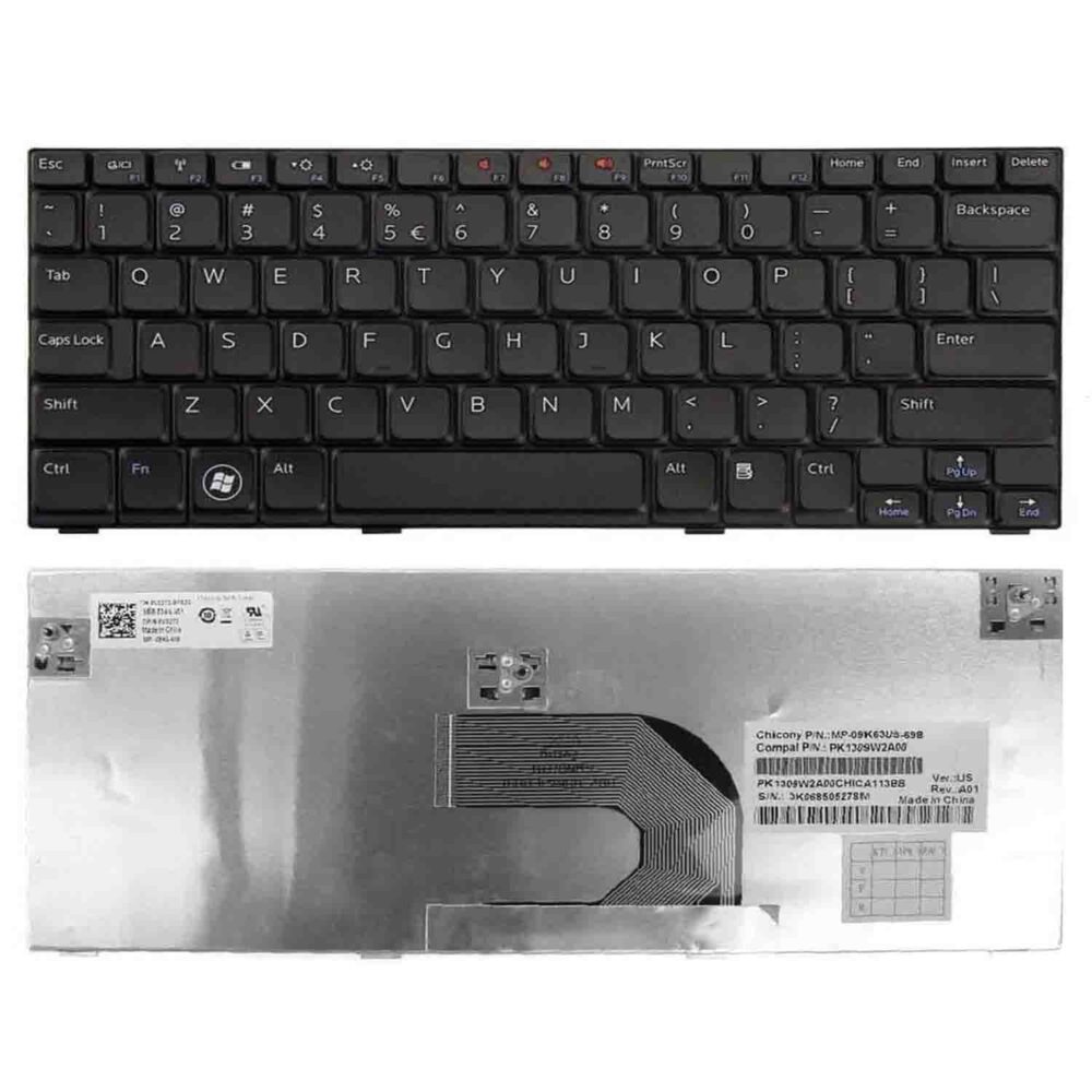 Keyboard Dell Inspiron Mini 1012 US Black Frame Without Backlit - Image 3