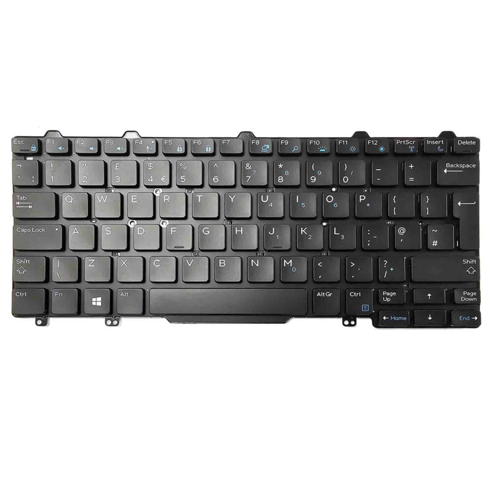 Keyboard Dell Latitude E7270 UK Black Without Backlit