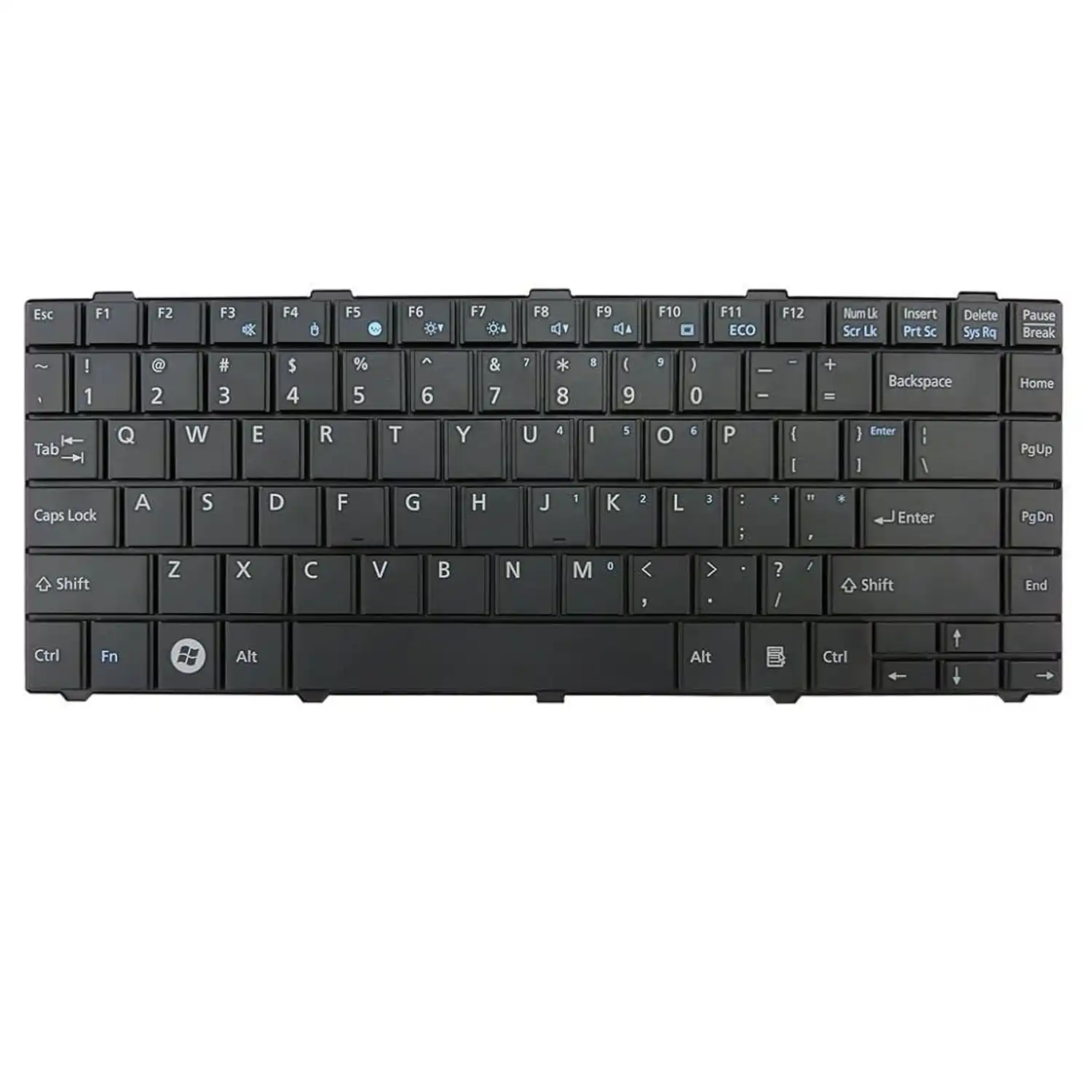 Keyboard Fujitsu Lifebook LH530 US Black Frame Without Backlit