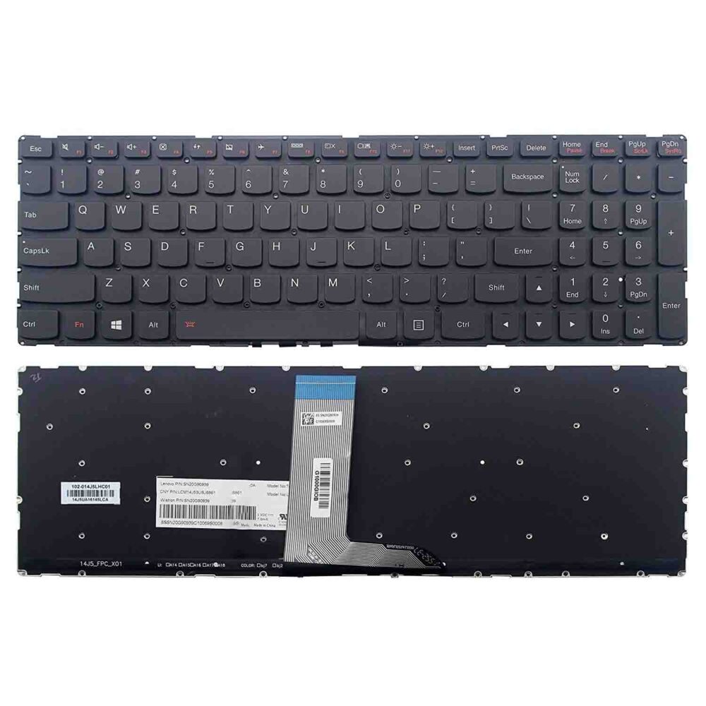 Keyboard Lenovo Flex 3 1570 US Black Without Backlit - Image 3