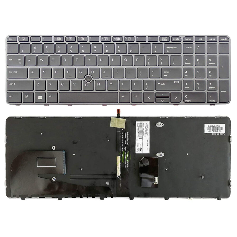Keyboard HP EliteBook 850 G4 US Gray Frame With Pointer & Backlit - Image 3