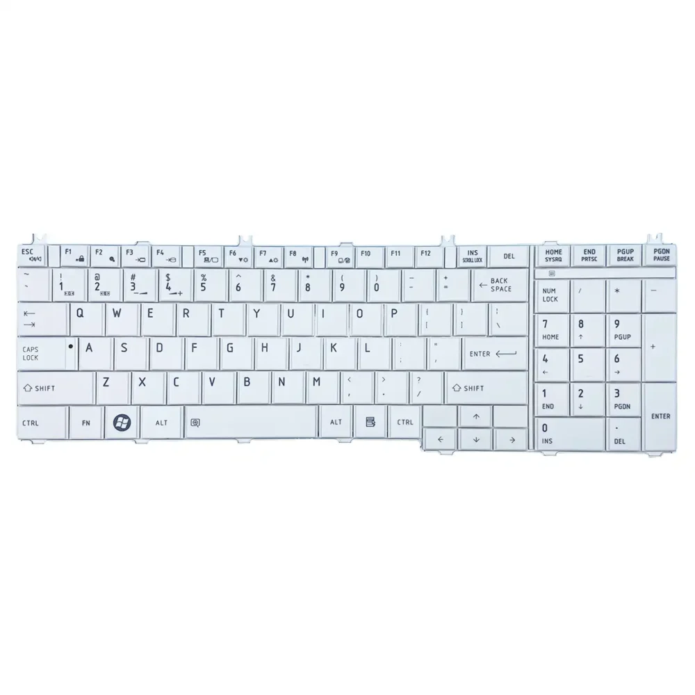 Keyboard Toshiba Satellite C660 US White Frame