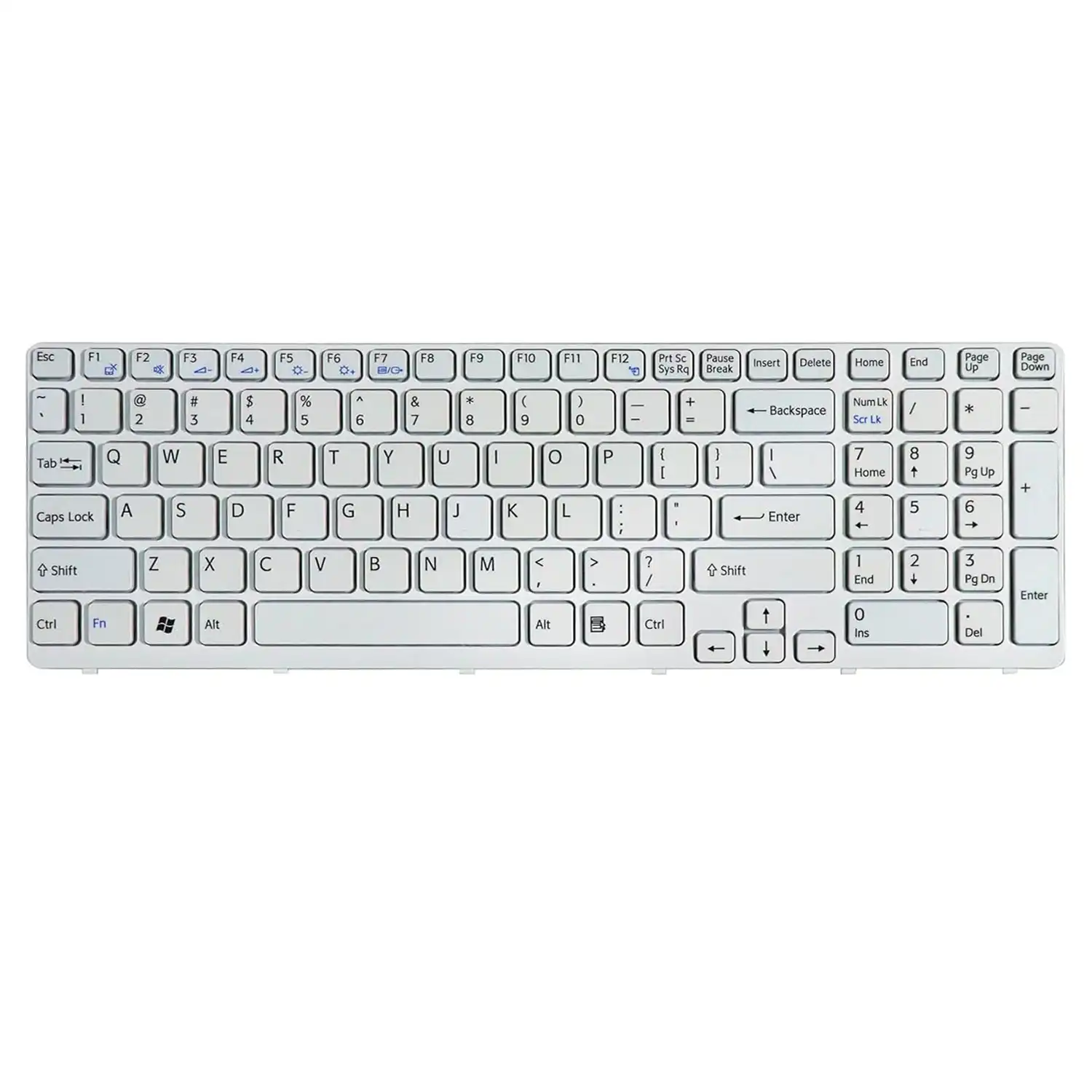 Keyboard Sony VAIO SVE15 US White Frame