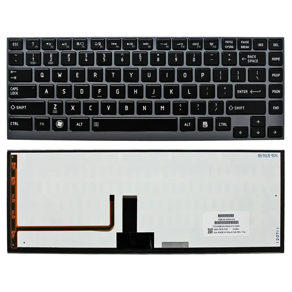Keyboard Toshiba Satellite U840 US Black Frame With Backlit - Image 3