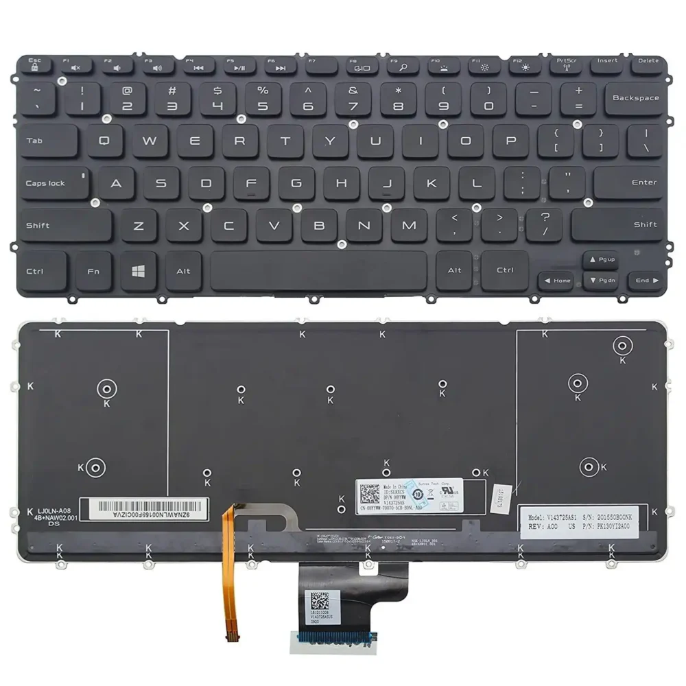 Keyboard Dell XPS 15 9530 US Black Without Frame & With Backlit - Image 3
