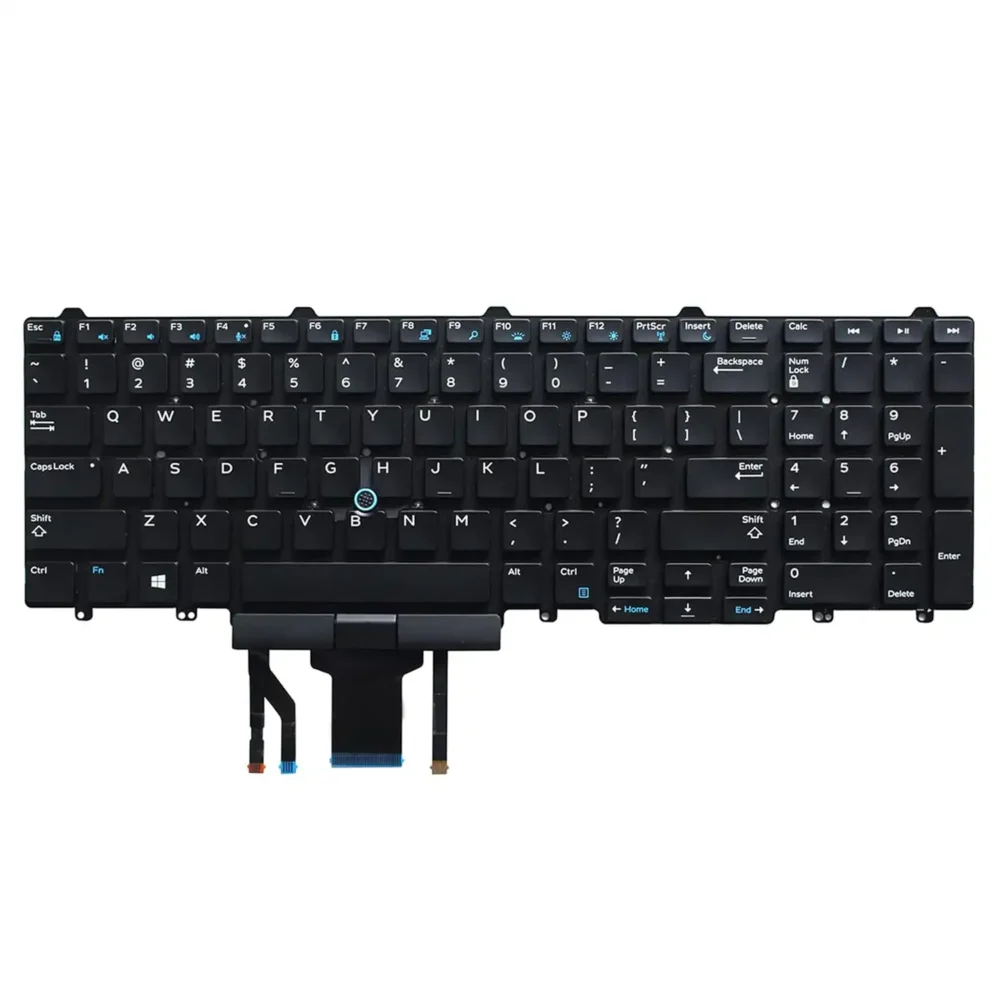 Keyboard Dell Latitude E5570 US Black Without Frame With Pointer & Backlit