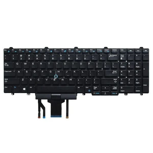 Keyboard Dell Latitude E5570 US Black Without Frame With Pointer & Backlit