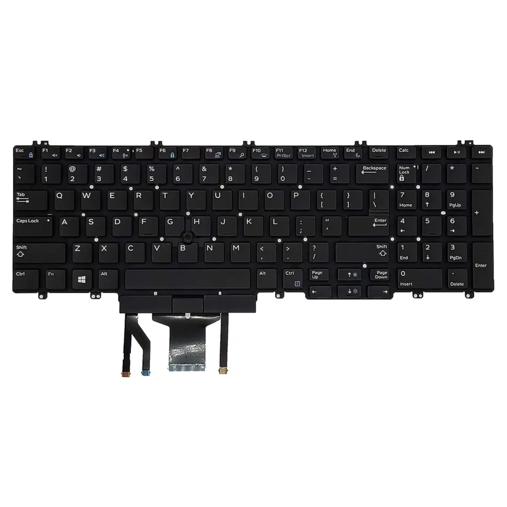 Keyboard Dell Precision 7530 US Black Without Frame & With Pointer & Backlit