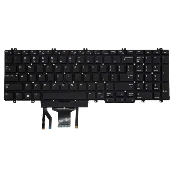 Keyboard Dell Precision 7530 US Black Without Frame & With Pointer & Backlit