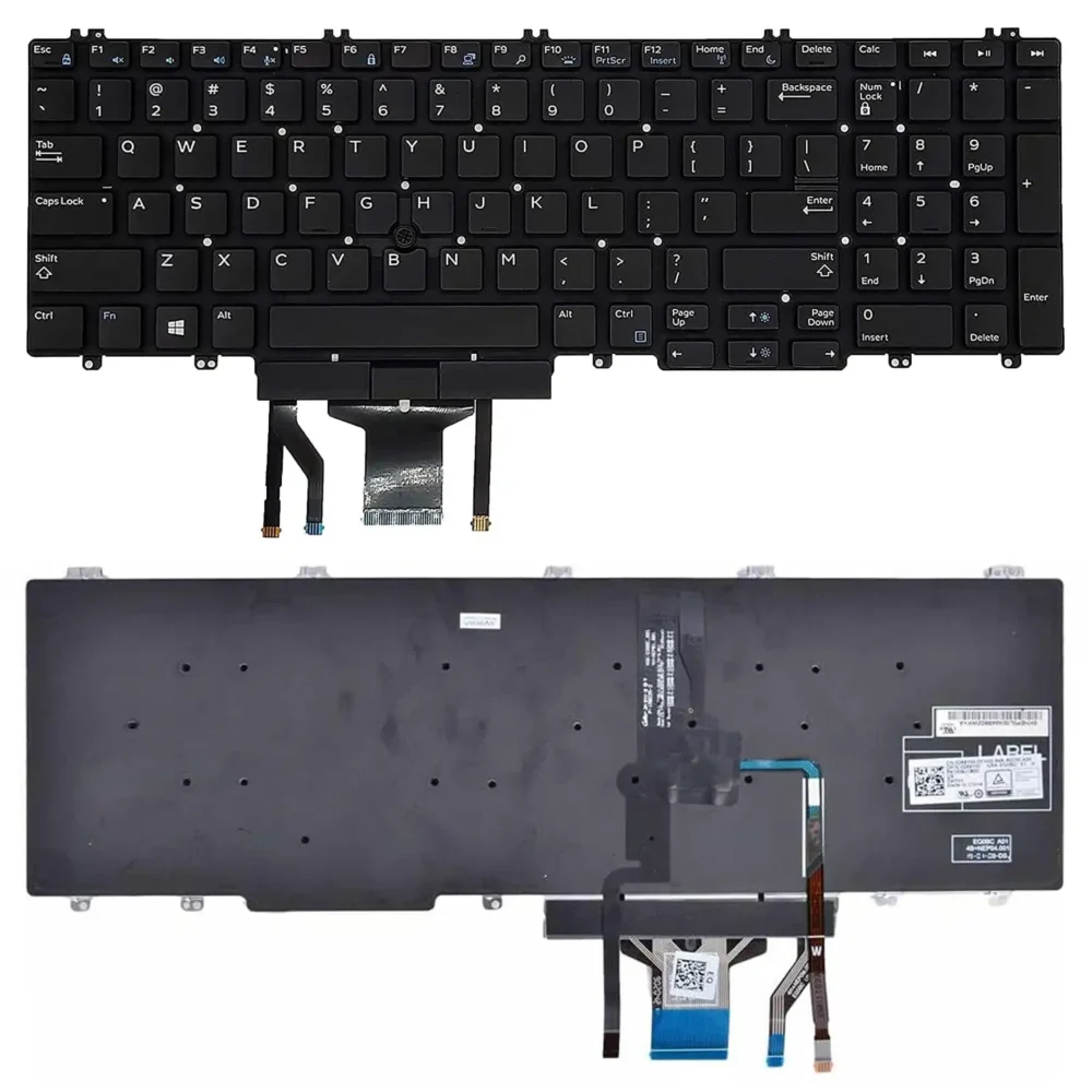 Keyboard Dell Precision 7530 US Black Without Frame & With Pointer & Backlit - Image 3