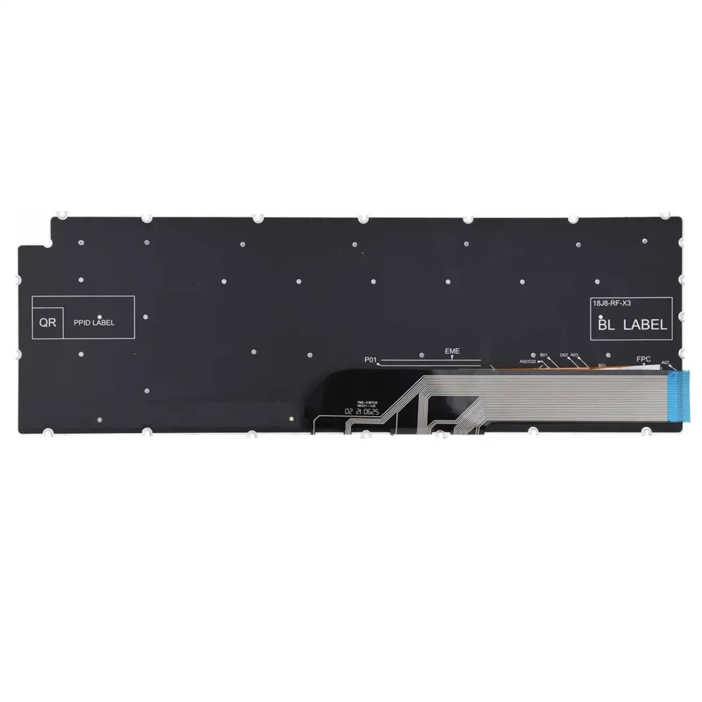 Keyboard Dell Inspiron 5593 US Silver Without Frame & With Backlit - Image 2