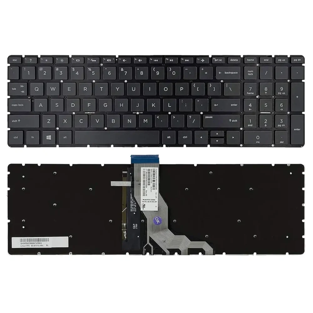 Keyboard HP Pavilion 15-BS US Black Without Frame & With Backlit - Image 3