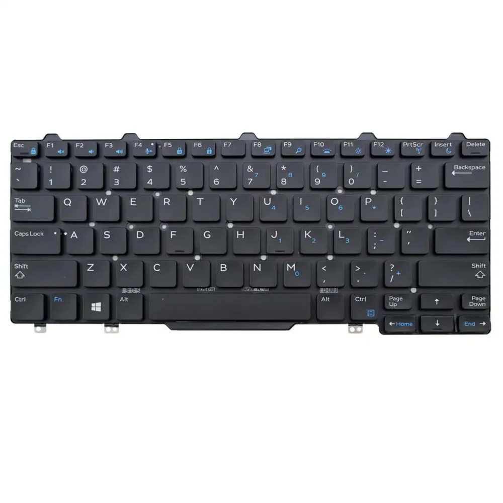 Keyboard Dell Latitude E7250 US Black Without Frame & With Backlit