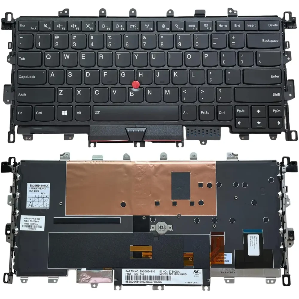 Keyboard Lenovo ThinkPad X1 Yoga Gen 1st US Black Without Frame With Pointer & Backlit - Image 3