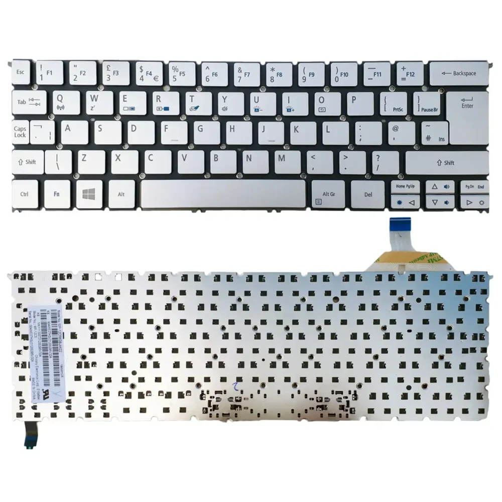 Keyboard Acer Aspire S7-391 UK Silver Without Frame - Image 3