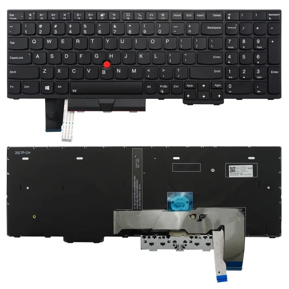 Keyboard Lenovo ThinkPad L15 2nd Gen US Black Frame With Pointer & Backlit - Image 3