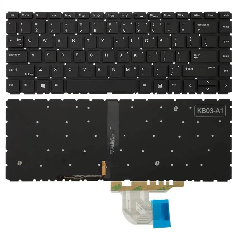 Keyboard HP ProBook 440 G7 US Black Without Frame & With Backlit - Image 3