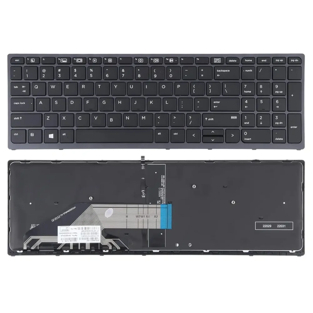 Keyboard HP Zbook 15 G3 US Black Frame Without Pointer & With Backlit - Image 3