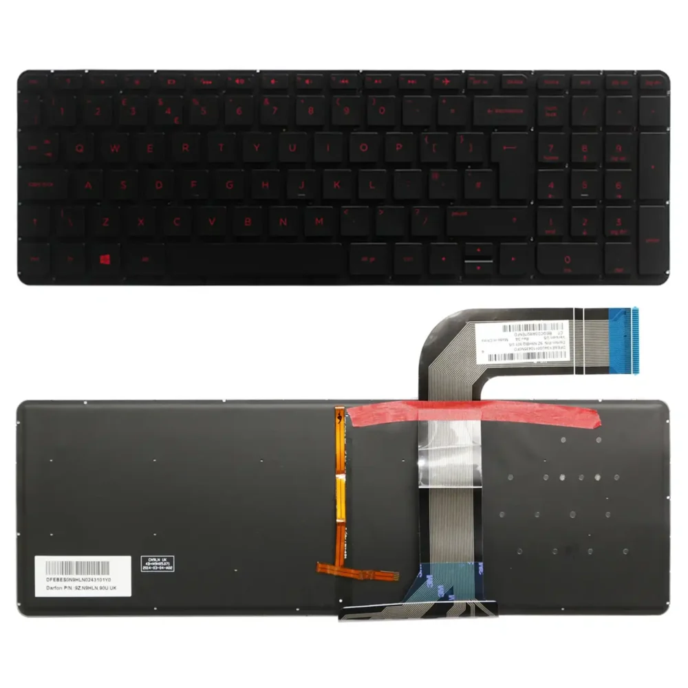 Keyboard HP Pavilion 15-P UK Red Without Frame & With Backlit - Image 3