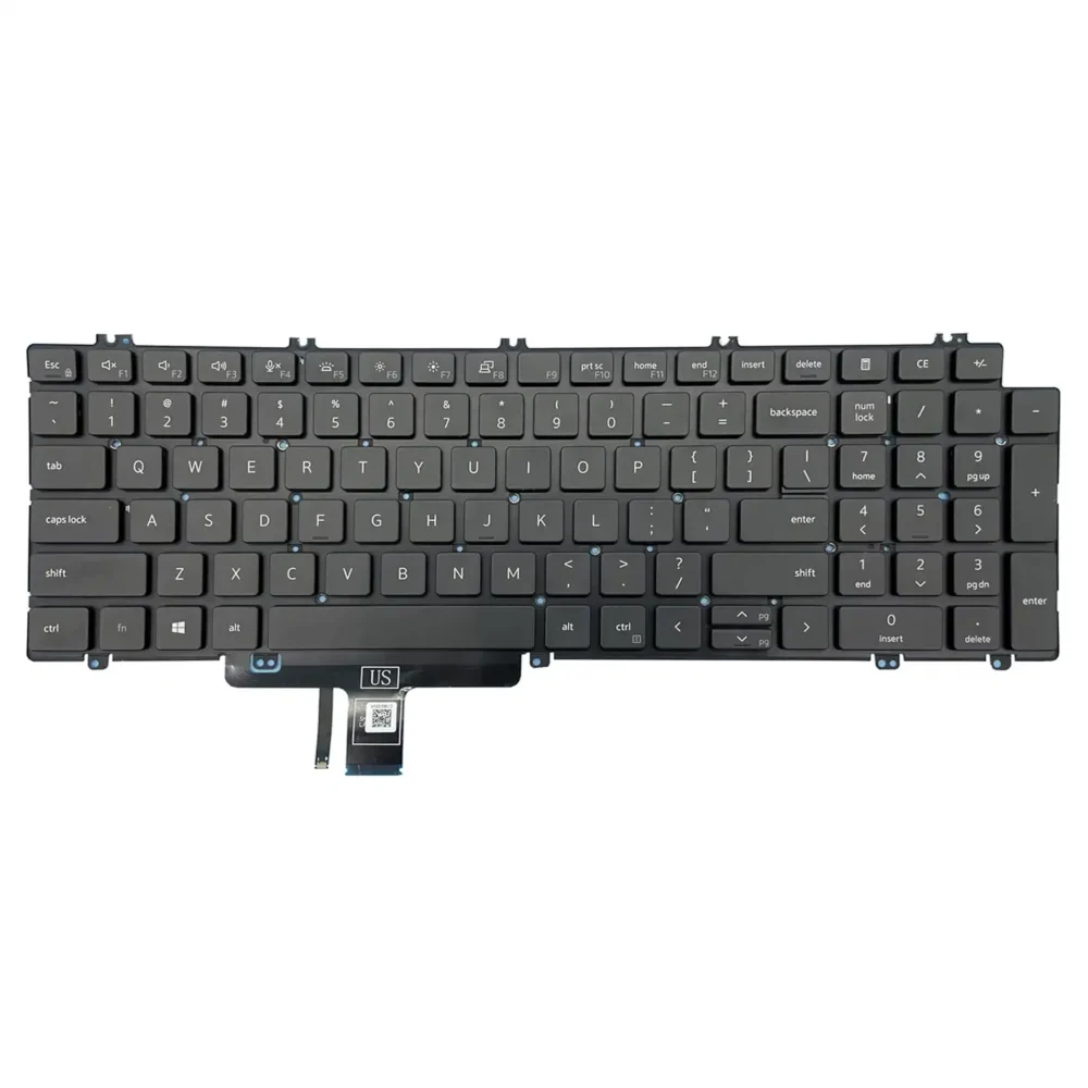 Keyboard Dell Latitude 5520 US Black Without Frame & With Backlit