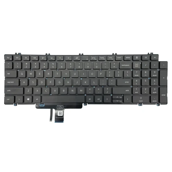 Keyboard Dell Latitude 5520 US Black Without Frame & With Backlit