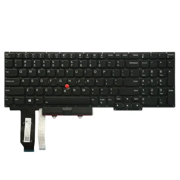 Keyboard Lenovo ThinkPad E15 2nd Gen US Black Without Frame With Pointer & Backlit