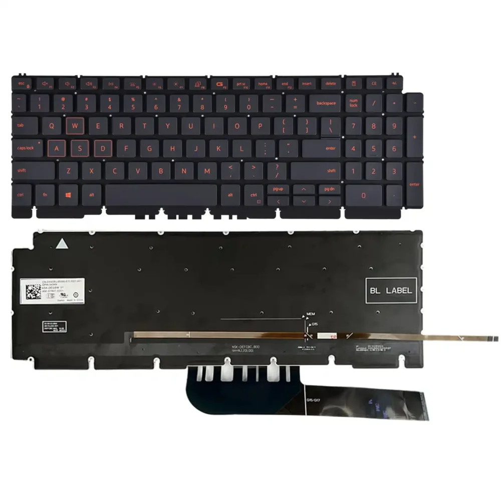 Keyboard Dell G15 5510 US Grey Without Frame & With Backlit - Image 3