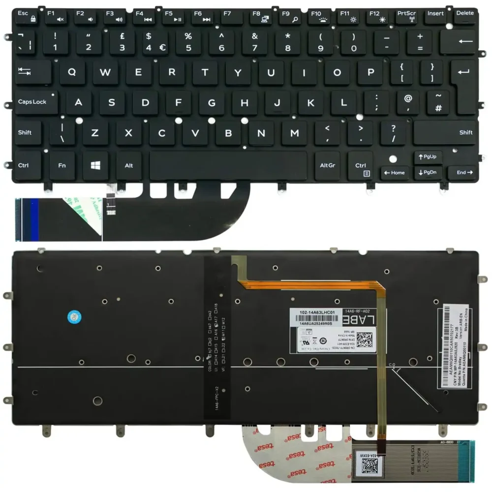 Keyboard Dell XPS 13 9350 UK Black Without Frame & With Backlit - Image 3