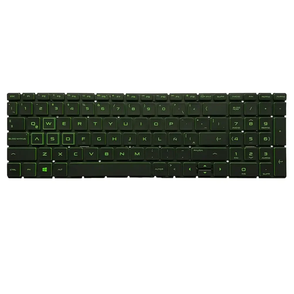 Keyboard HP Pavilion Gaming 16-A US Black Without Frame & With Green Backlit