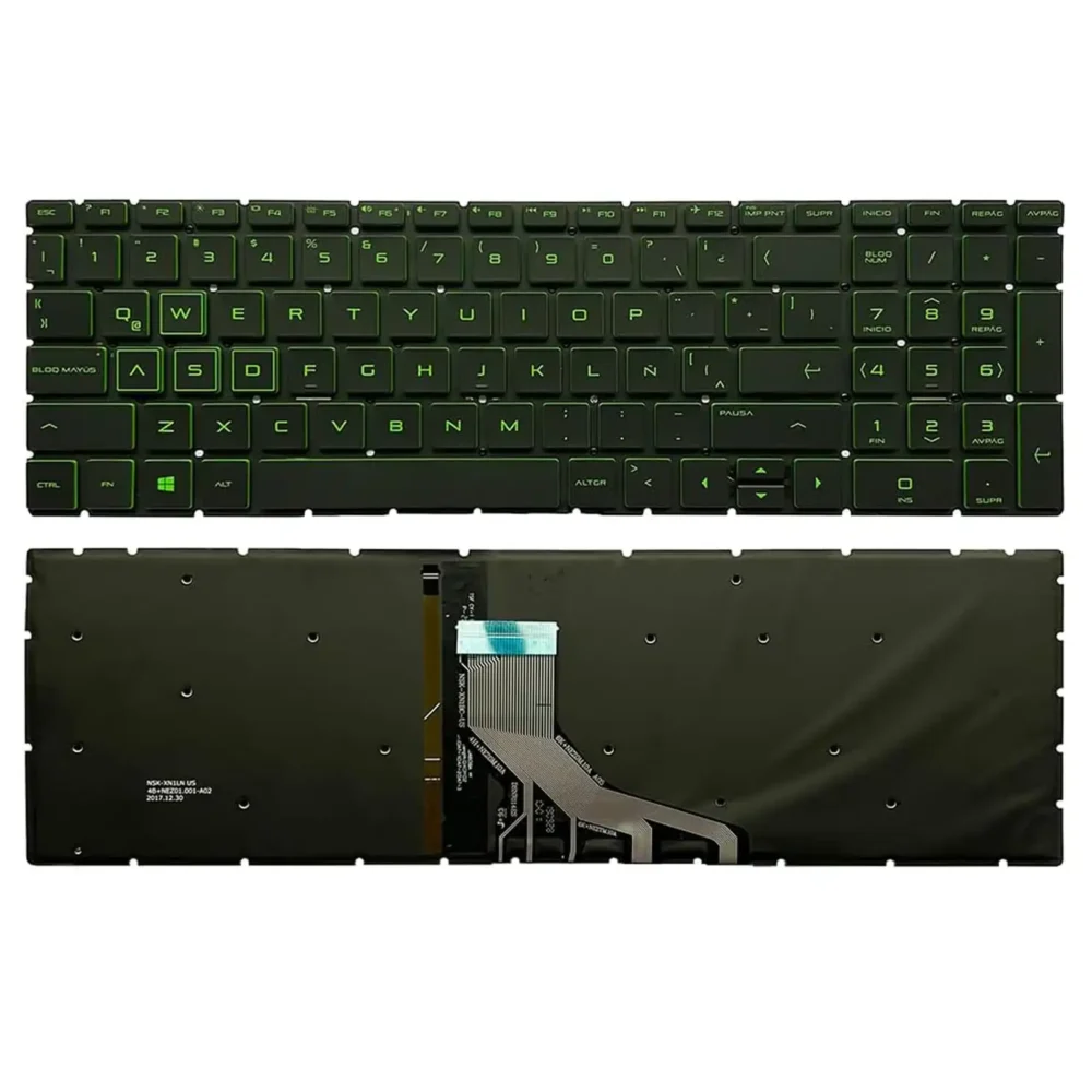 Keyboard HP Pavilion Gaming 16-A US Black Without Frame & With Green Backlit - Image 3