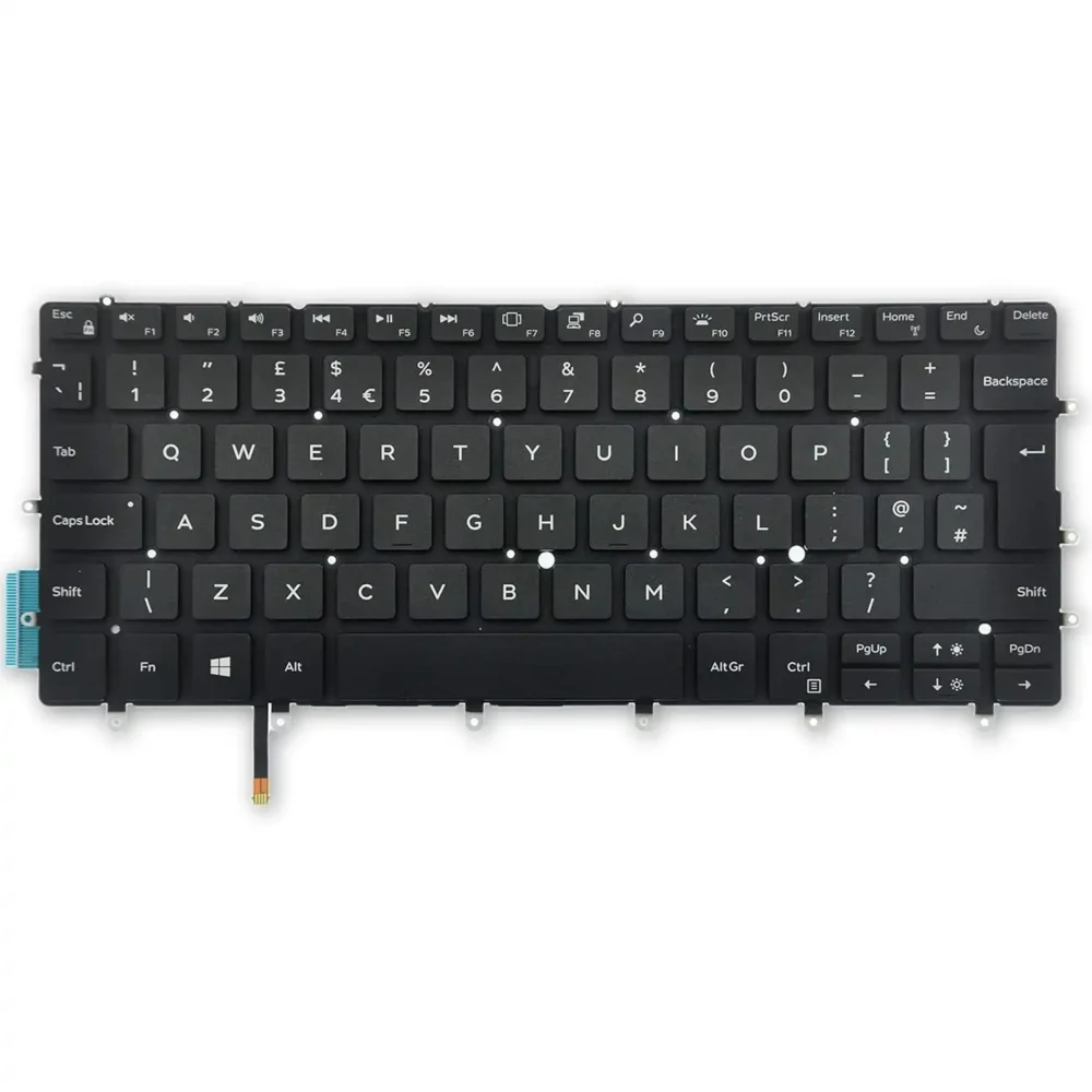 Keyboard Dell XPS 13 9370 UK Black Without Frame & With Backlit