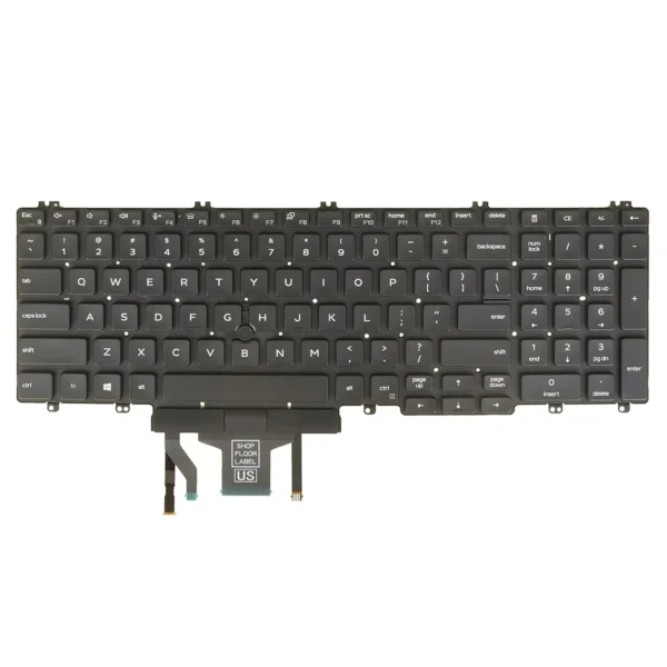 Keyboard Dell Latitude 5510 US Black Without Frame With Pointer & Backlit