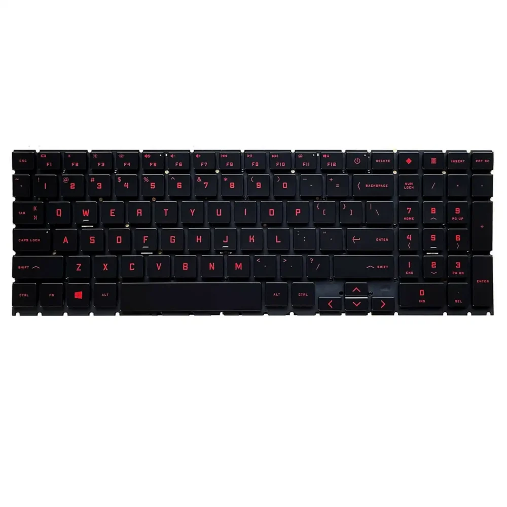 Keyboard HP OMEN 15-EN US Black Without Frame With Red Backlit & Numeric Layout