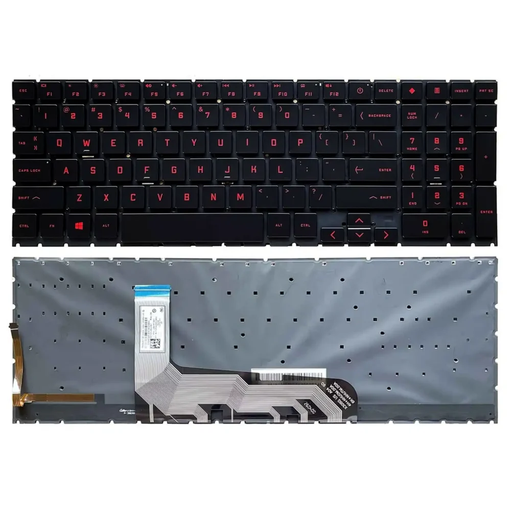 Keyboard HP OMEN 15-EN US Black Without Frame With Red Backlit & Numeric Layout - Image 3