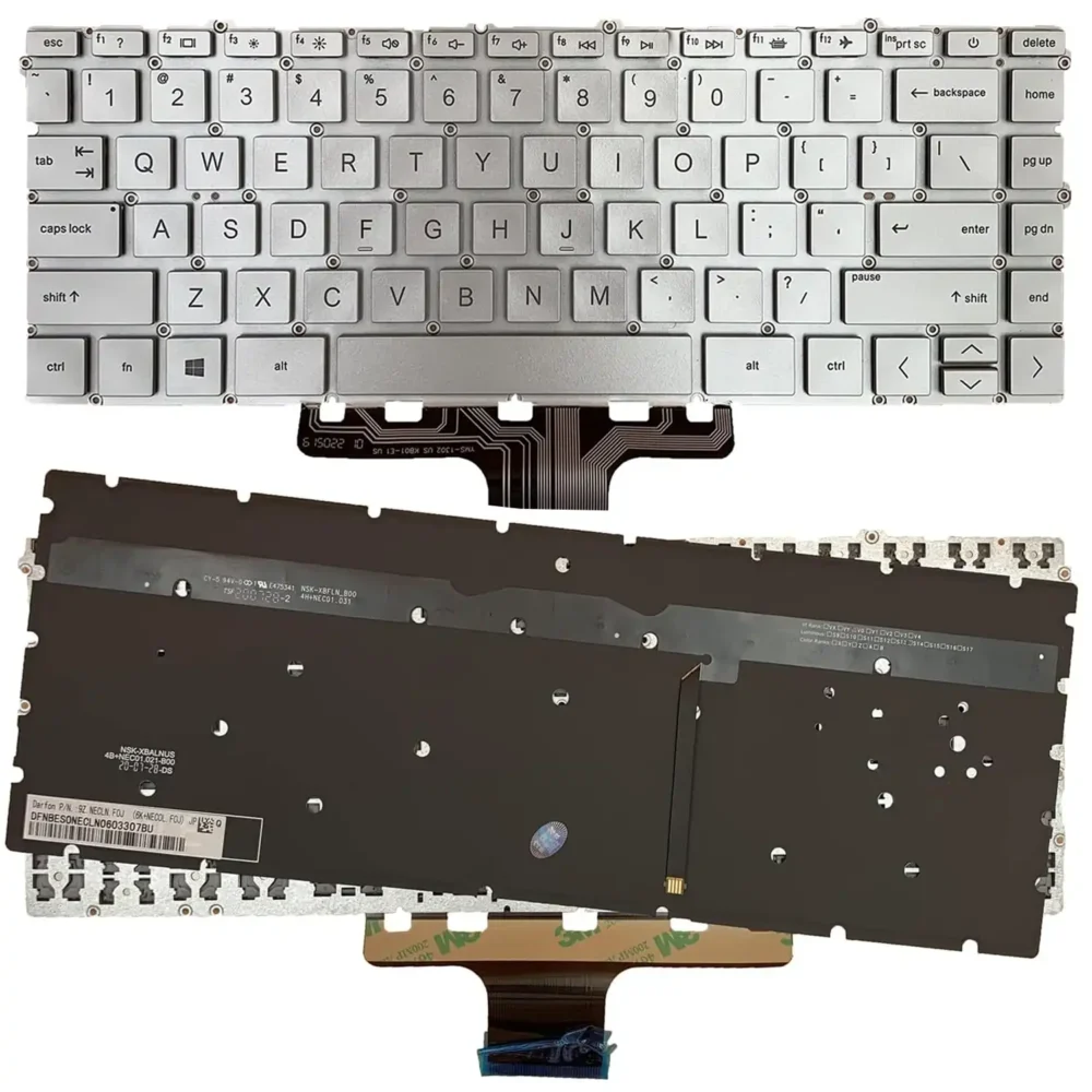 Keyboard HP Pavilion x360 14-DW US Silver Without Frame With Backlit - Image 3