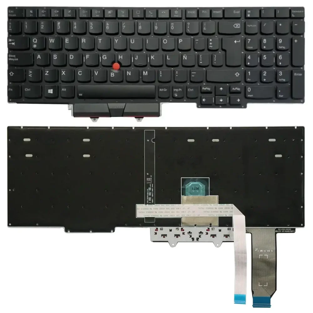 Keyboard Lenovo ThinkPad E15 2nd Gen UK Black Without Frame With Pointer & Backlit - Image 3