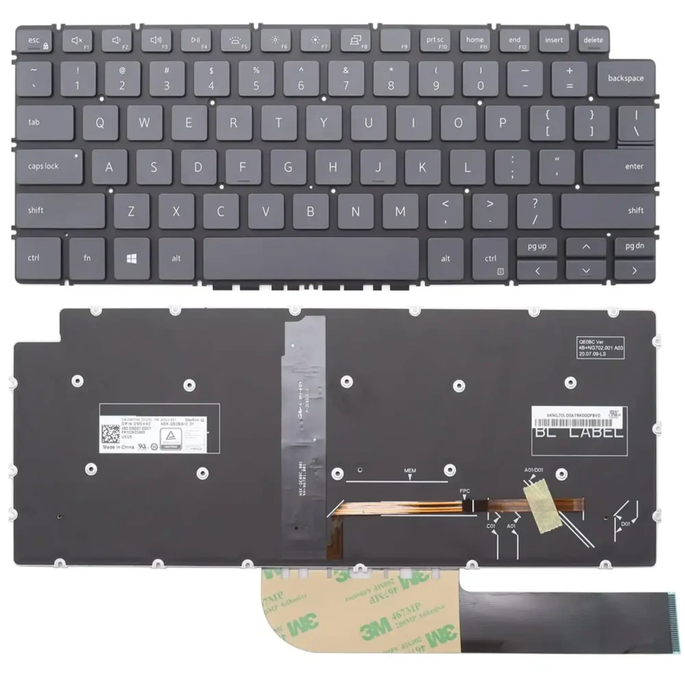 Keyboard Dell Inspiron 13 7391 US Gray Without Frame & With Backlit - Image 3