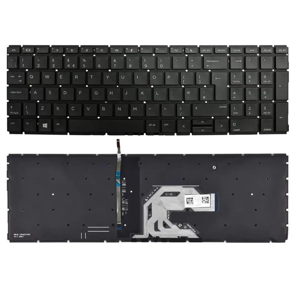 Keyboard HP ProBook 450 G6 UK Black Without Frame & With Backlit - Image 3