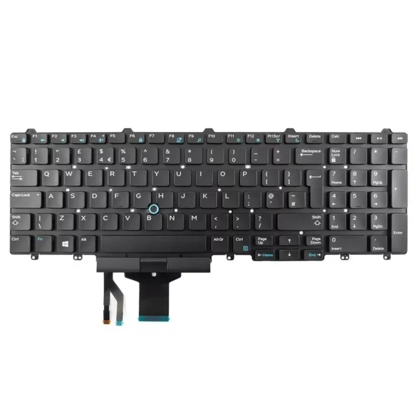 Keyboard Dell Latitude E5570 UK Black Without Frame With Pointer & Backlit