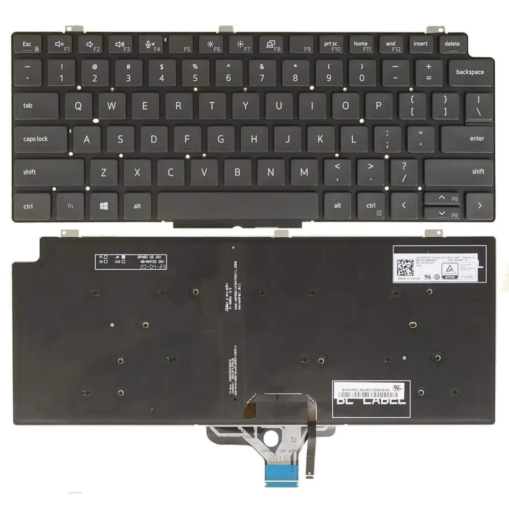 Keyboard Dell Latitude 7310 US Black Without Frame & With Backlit - Image 3