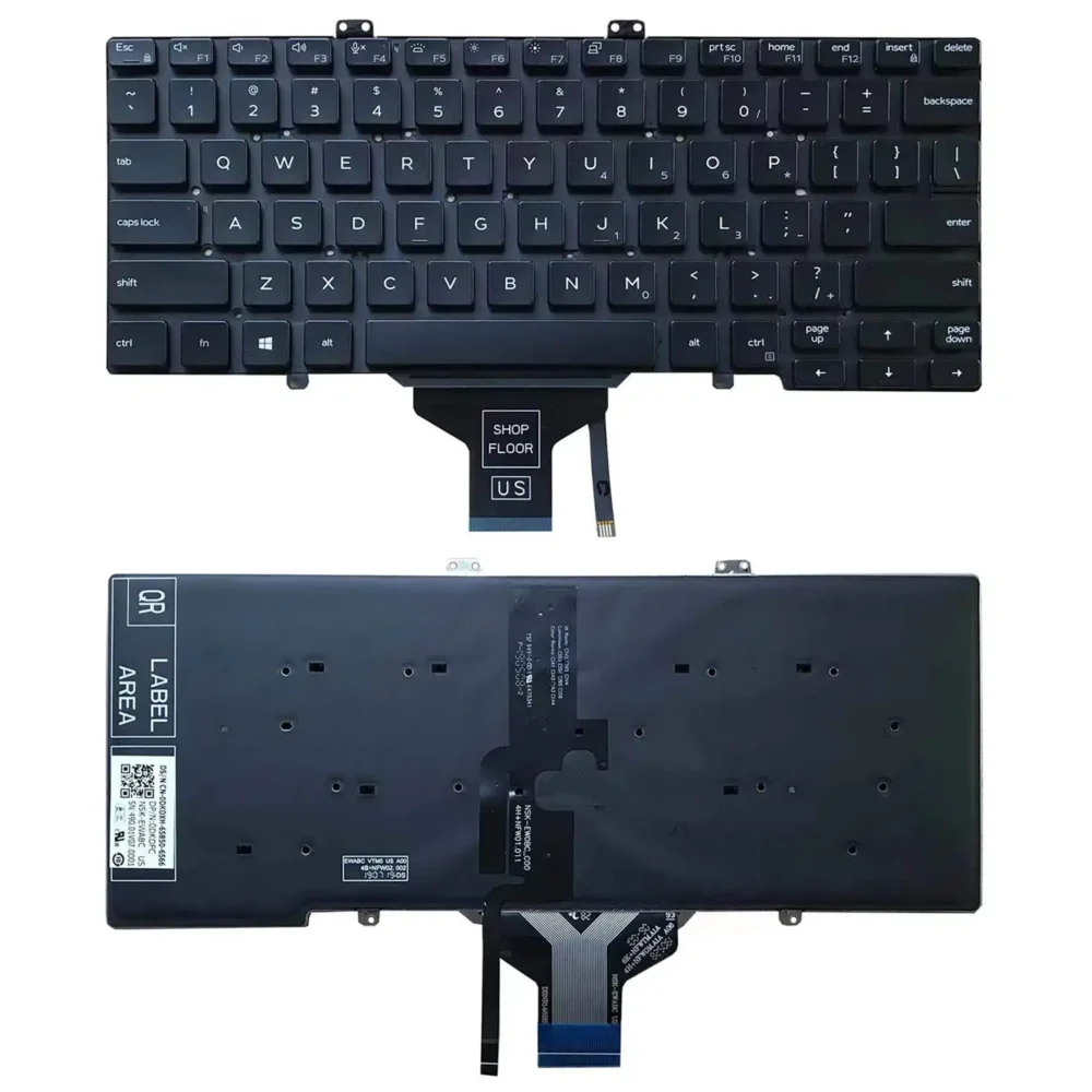 Keyboard Dell Latitude 5400 US Black Without Frame Pointer & Click Button With Backlit - Image 3