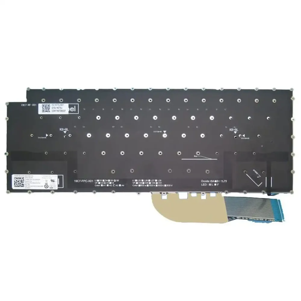 Keyboard Dell XPS 15 9500 UK Black Without Frame & With Backlit - Image 2