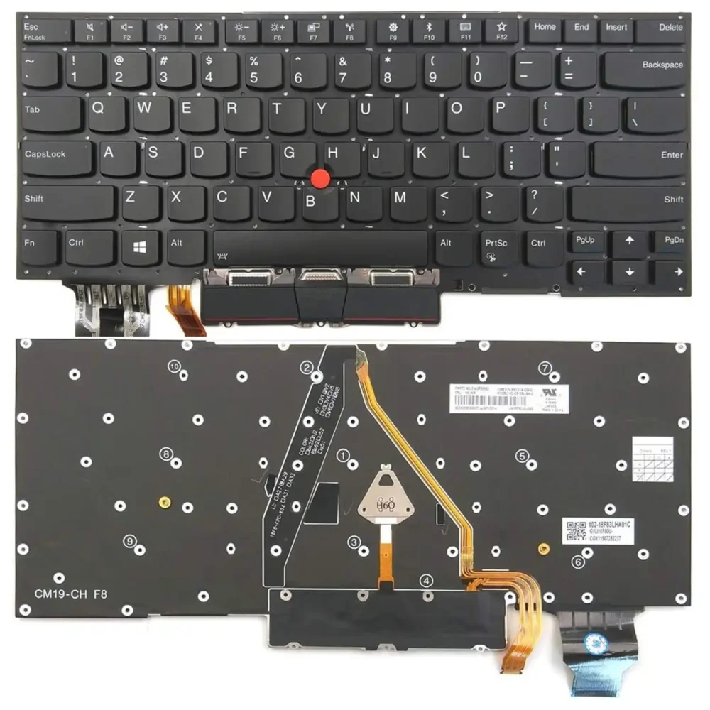 Keyboard Lenovo ThinkPad X1 Carbon 7th Gen US Black Without Frame With Pointer & Backlit - Image 3