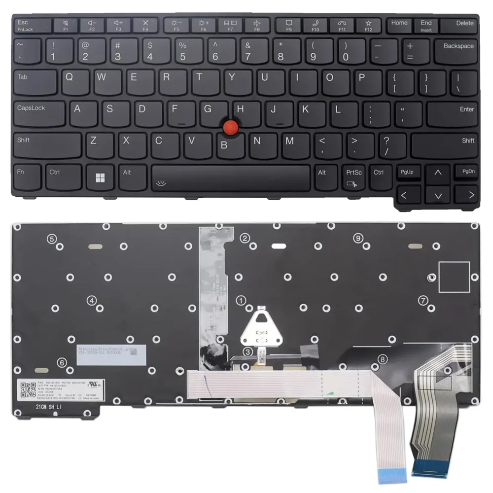 Keyboard Lenovo ThinkPad X13 3rd Gen US Black Frame With Pointer & Backlit - Image 3