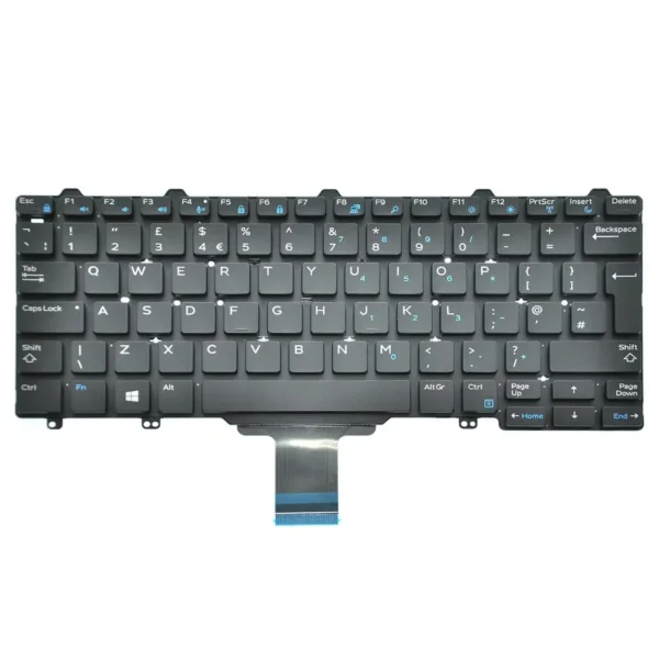 Keyboard Dell Latitude E7250 UK Black Without Frame & With Backlit