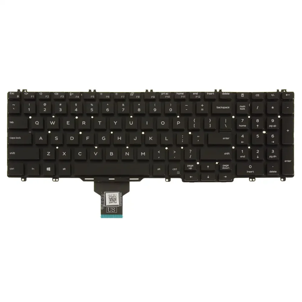 Keyboard Dell Latitude 5500 US Black Without Frame & Backlit