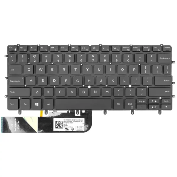 Keyboard Dell XPS 13 7390 2-in-1 US Black Without Frame & With Backlit