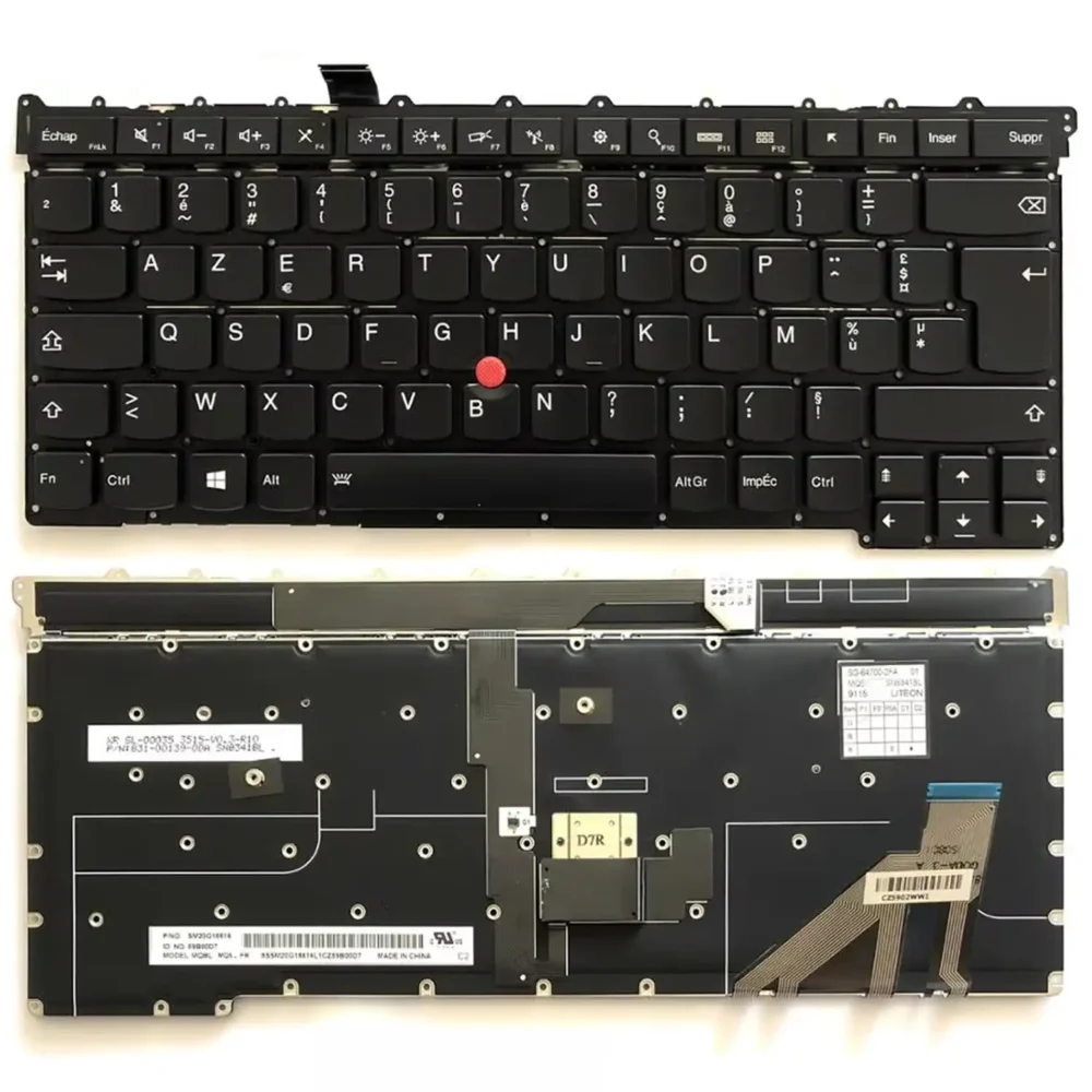 Keyboard Lenovo ThinkPad X1 Carbon 3rd Gen UK Black Without Frame With Pointer & Backlit - Image 3