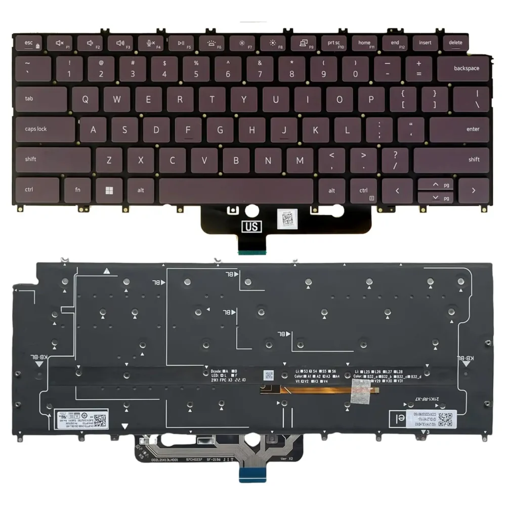 Keyboard Dell XPS 13 9315 US Black Without Frame & With Backlit - Image 3